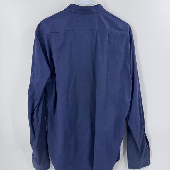 Theory Longsleeve Button Down Shirt Navy /White Size XL-16 - Picture 2 of 6